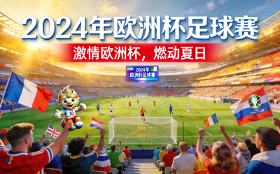 2024年欧洲杯足球赛官方宣传图片，展示球场与球迷