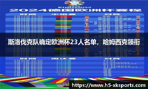 斯洛伐克队确定欧洲杯23人名单，哈姆西克领衔